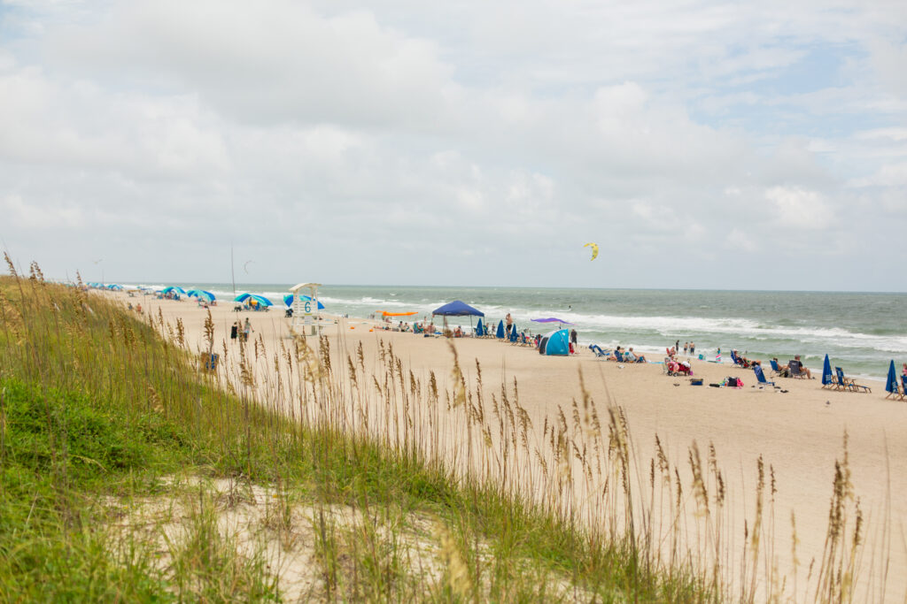 Visitors relaxing on Carolina Beach 