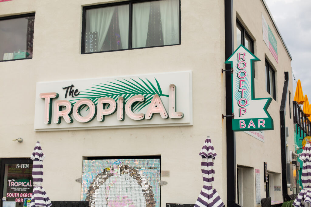 Outside Carolina Beach restaurant The Tropical