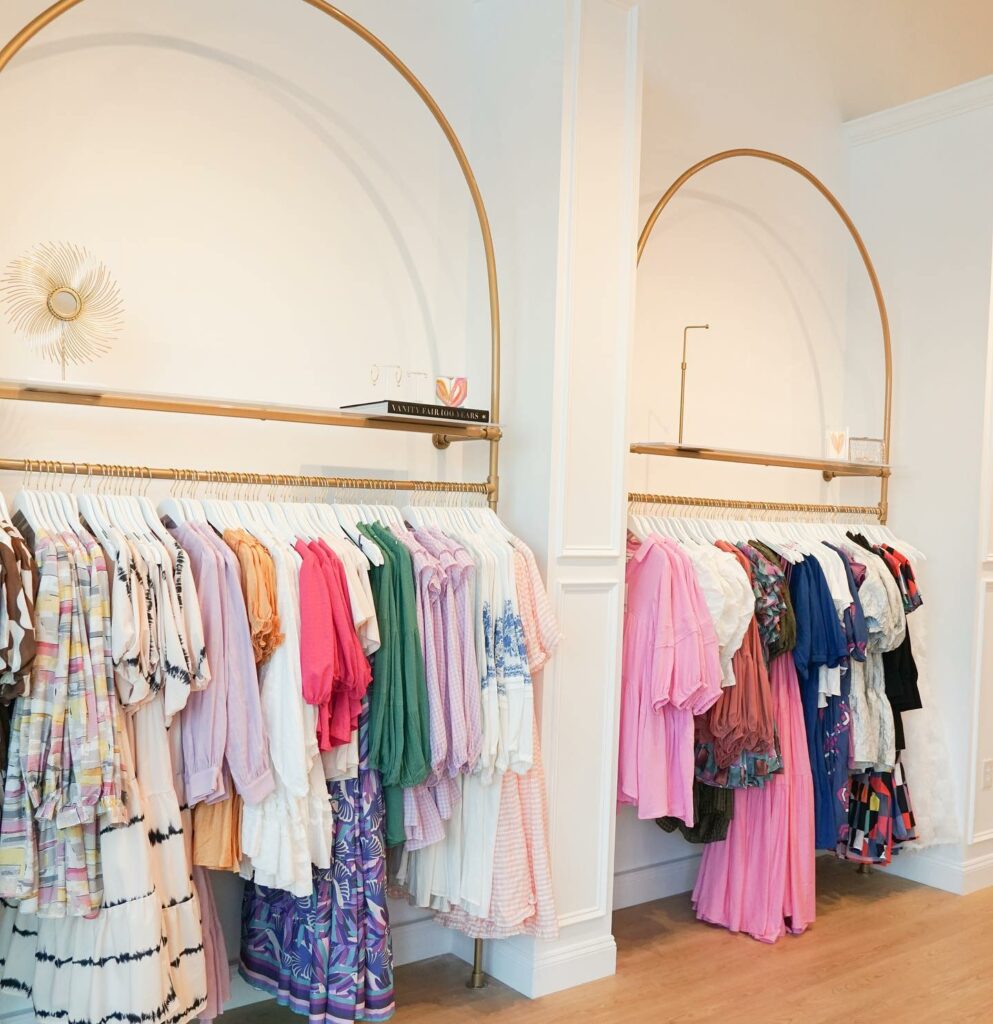 clothing rack in Blush Clothier; one of the 8 boutiques in Wilmington that we love