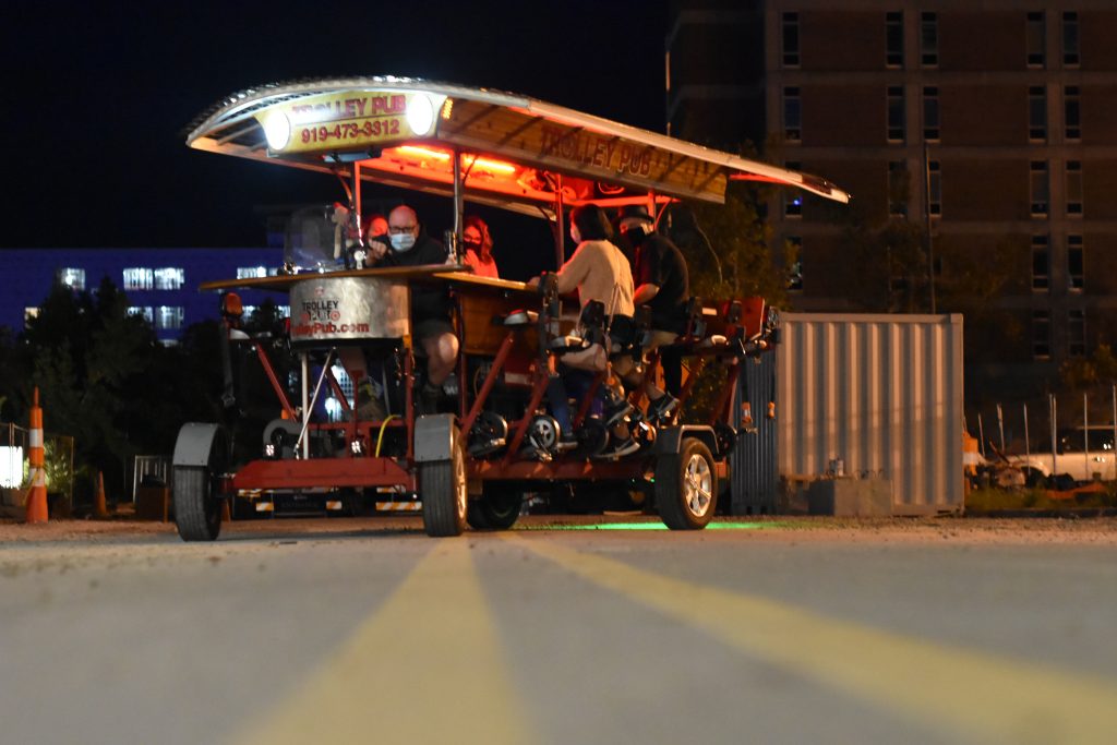 Trolley Pub pedaling in Downtown Wilmington, North Carolina