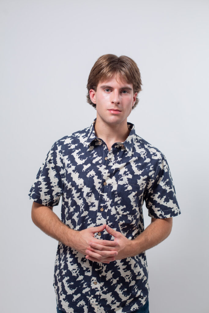 Man modeling fashion for Wilmington boutique and Fashion Week