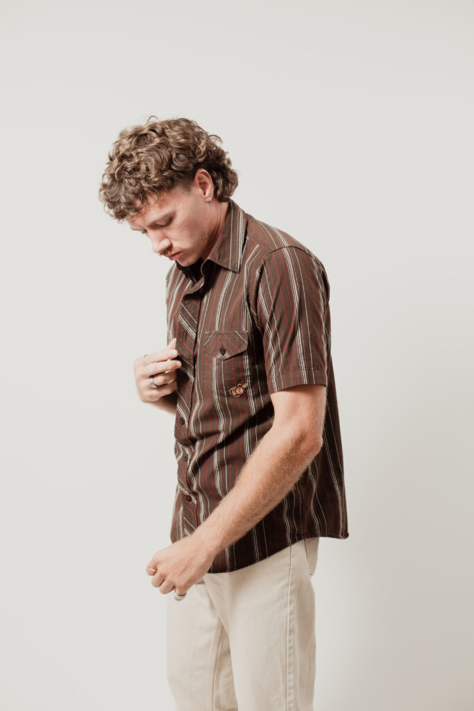 Man modeling fashion for local Wilmington boutique and Fashion Week