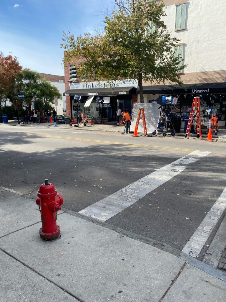 Exterior Finkelsteins in Downtown Wilmington film tour. Finkelsteins was a filming site for set of One True Loves