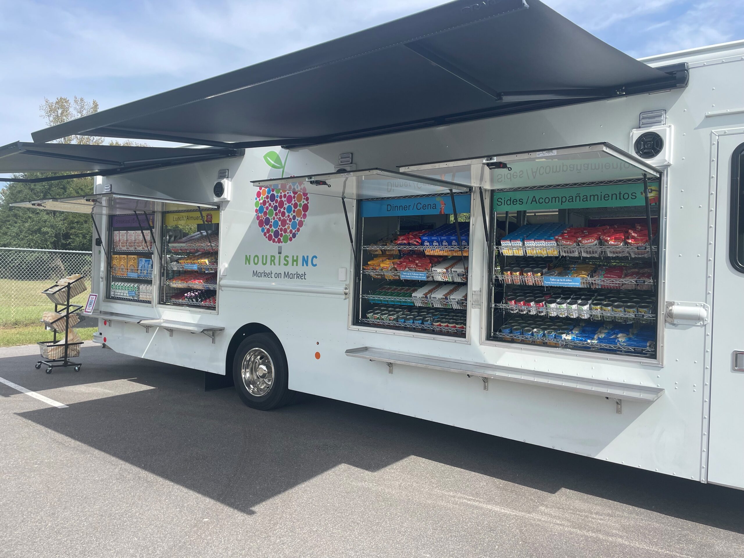 Truck with nonperishables from volunteers in Wilmington, NC