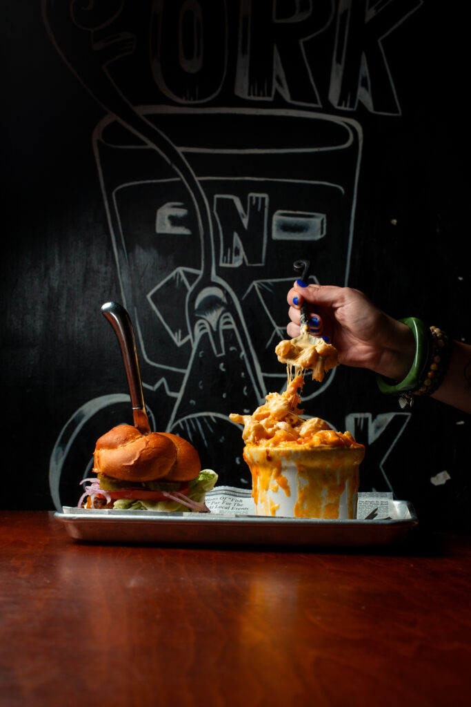 Gluten-free cheeseburger and cheesy fries from Fork N Cork, a gluten-free option for Wilmington locals